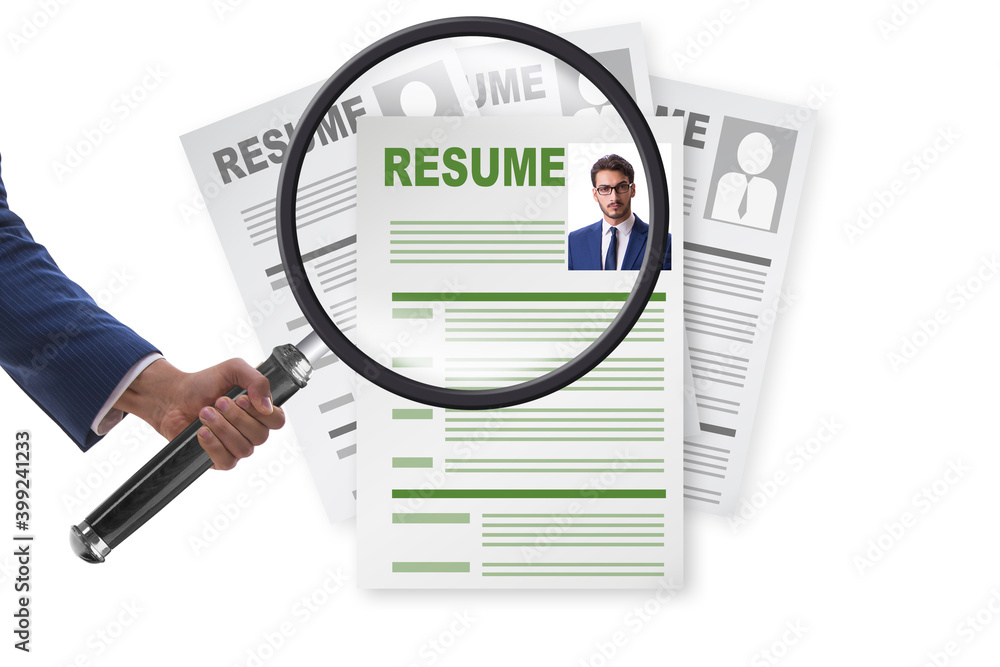 Recruitment and employment concept with cv Recruitment and employment concept with cv