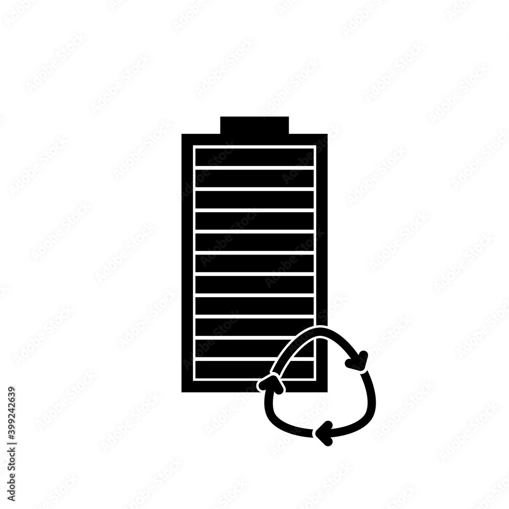Recycle battery icon for web design isolated on white background Recycle battery icon for web design isolated on white background