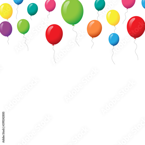 Balloons vector isolated on white background. Balloons in flat style. Useful for party poster, greeting and wedding card. Vector illustration of modern party balloon