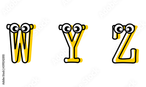 Cartoon letters ABCD Ilustration vector graphic
