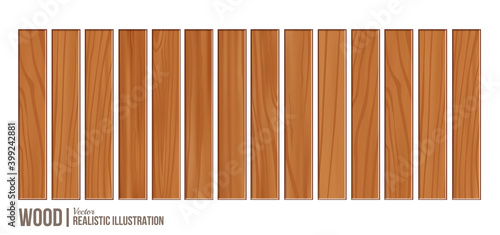 wood plank board isolated on white background, horizontal plank, planks wood brown various types, vertical, empty wooden plank board for sign decoration, set.vector
