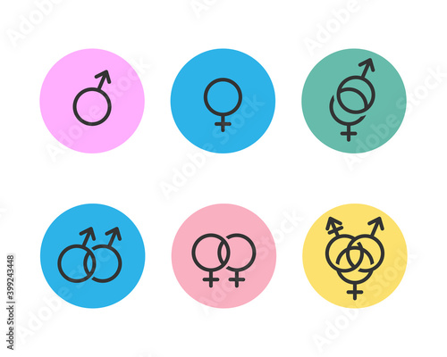 Sexual identity symbols set. Vector illustration.