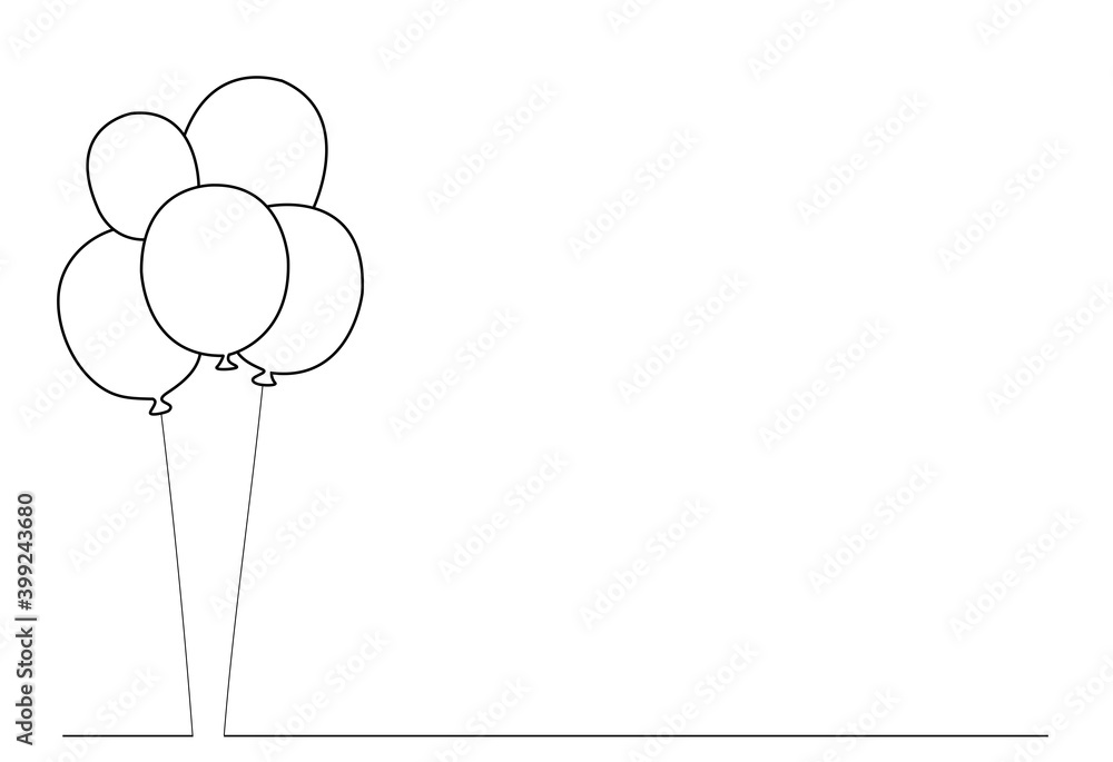 Balloons vector icon isolated on white background. Different thin line ...
