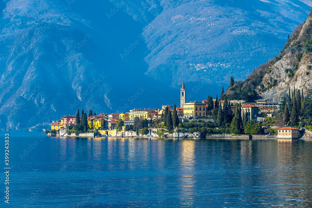 Varenna Town view on Como Lake in Italy