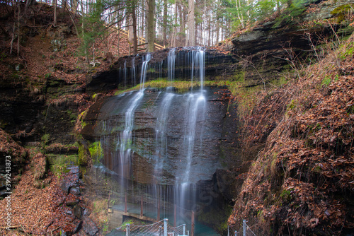 Beautiful Buttermilk Falls with two overhangs and permenant greenery