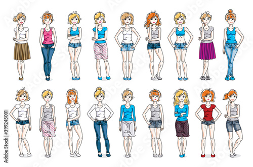 Women in casual wear vector...