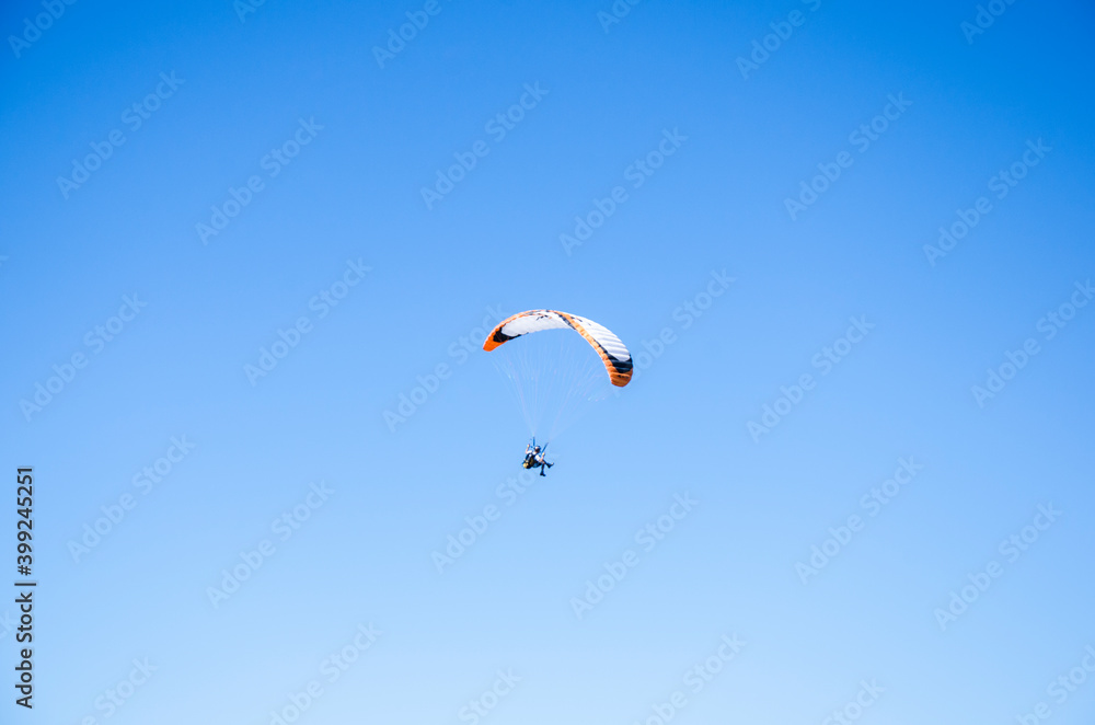 Paraglider, Puy de Dôme, fault of Limagne, Auvergne, France