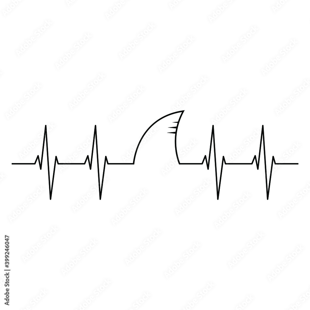 Shark heartbeats, Shark fin, heartbeat pulse.