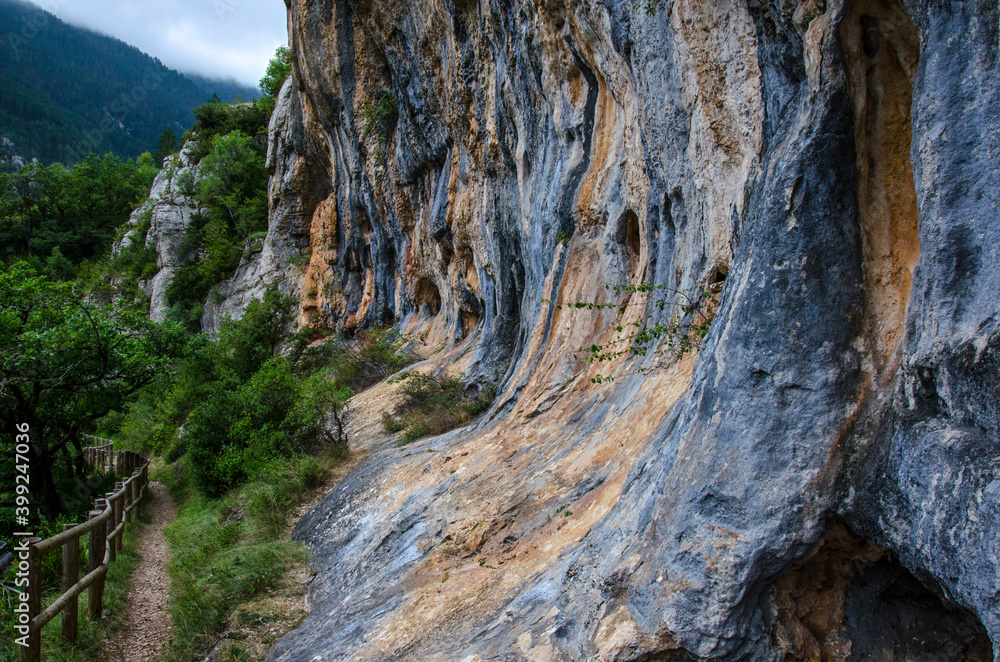 Hiking, Sainte Eminie village, Lozère,  Occitanie, France