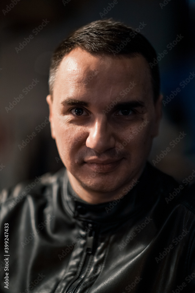 Portrait of a handsome young man. Shooting in a bar Portrait of a handsome young man. Shooting in a bar