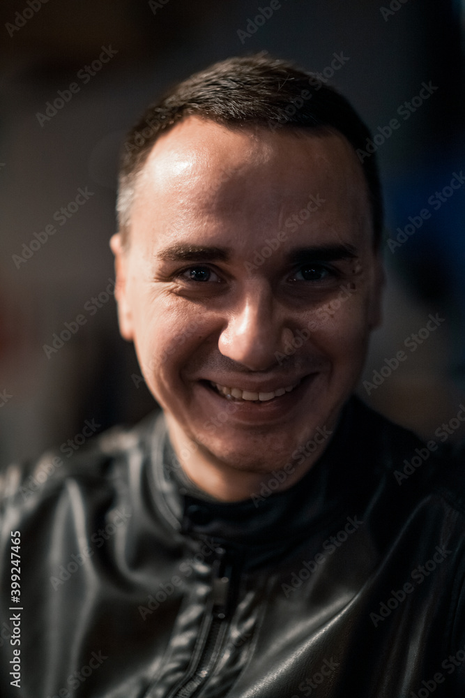 Portrait of a handsome young man. Shooting in a bar Portrait of a handsome young man. Shooting in a bar