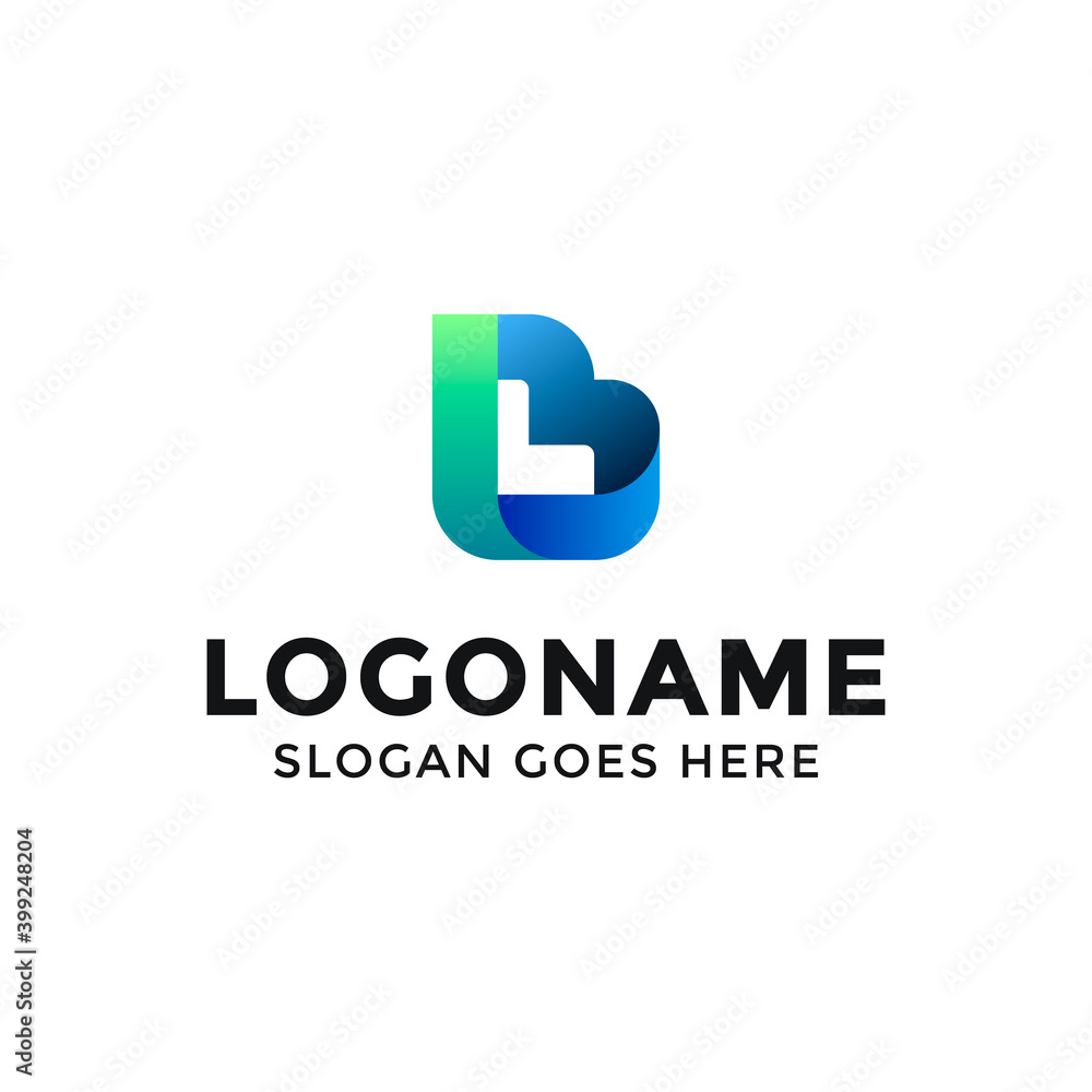 Abstract letter B logo template.Geometric Letter b logo design. Abstract letter B logo template.Geometric Letter b logo design.