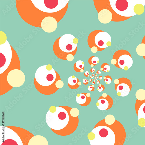 Funky circles geometric background retro vector art.