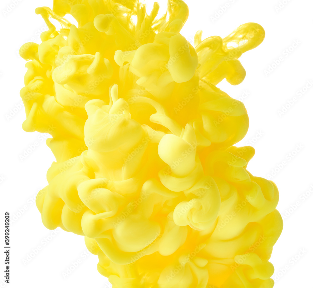 Yellow ink drop in water Yellow ink drop in water