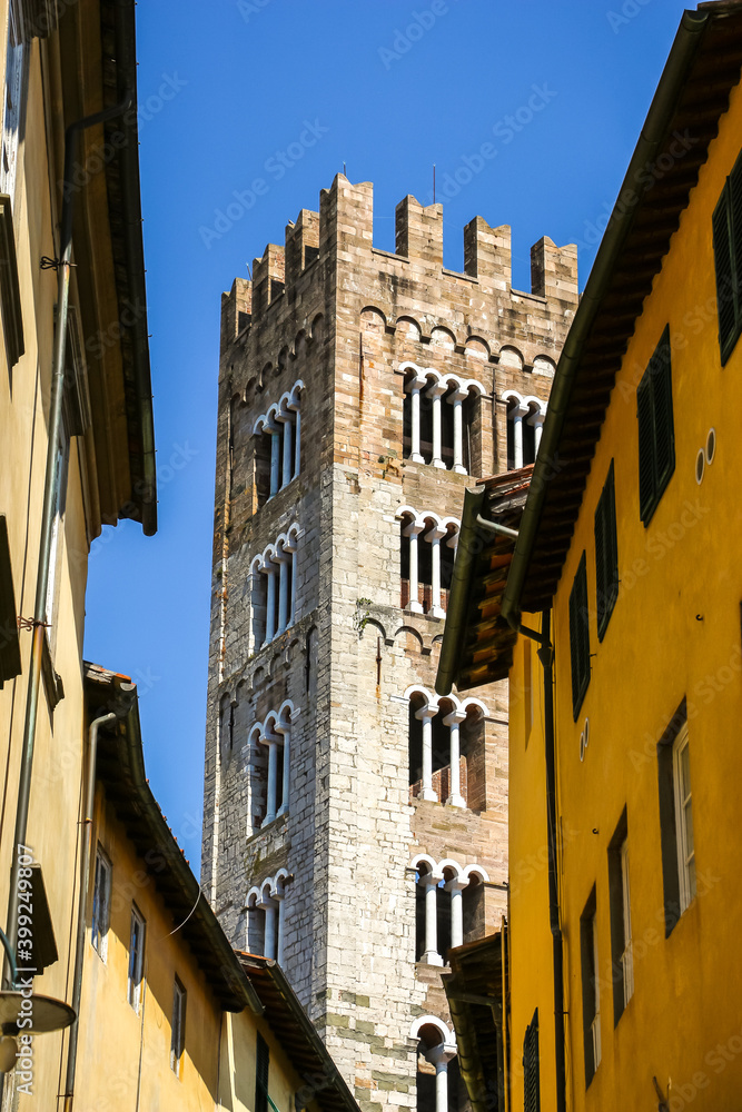 Lucca, Italy. Beautiful architecture of Lucca city center.