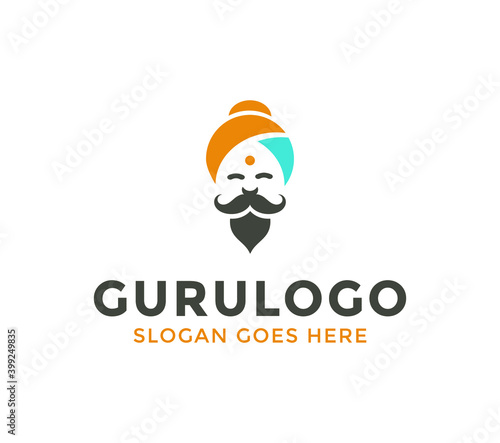 Guru Logo template.Vector Guru head icon design. photo