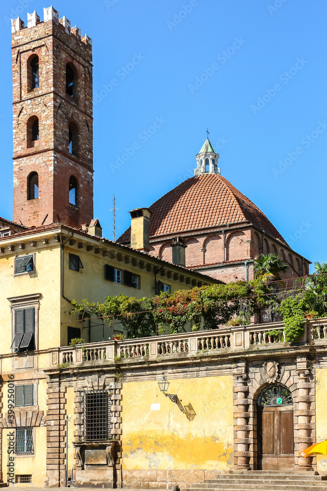 Lucca, Italy. Beautiful architecture of Lucca city center.