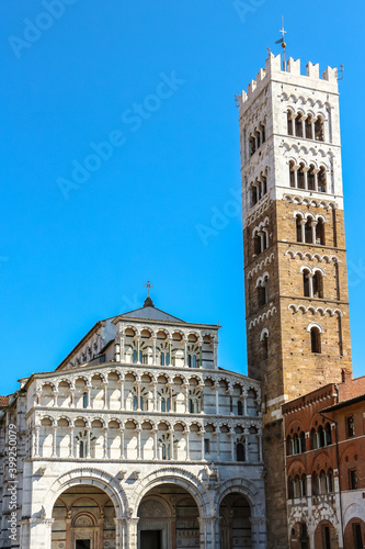 Lucca, Italy. Beautiful architecture of catholic church (Duomo di San Martino) in Lucca.