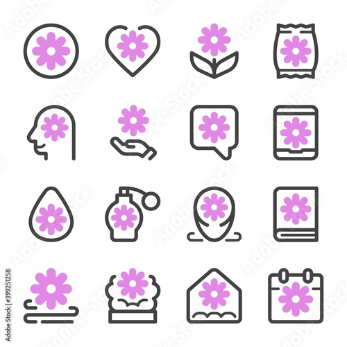flower icon set,vector and illustration