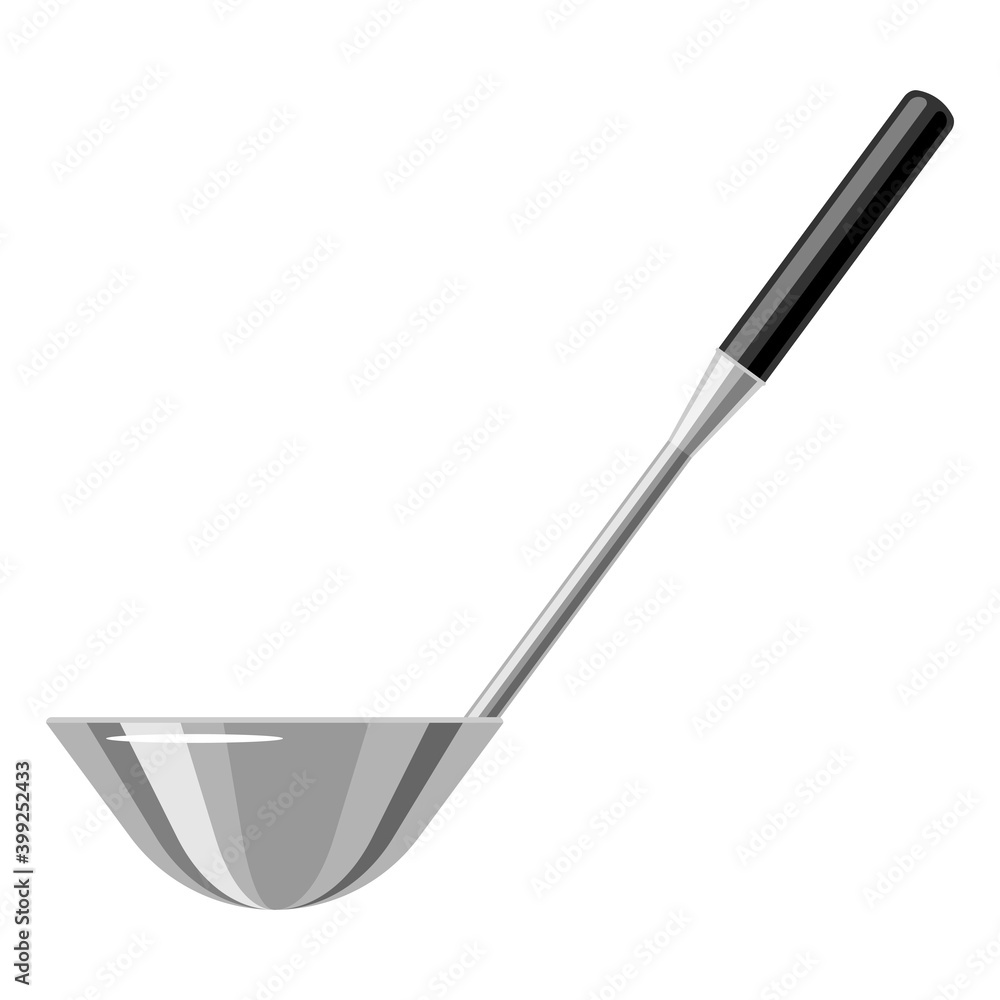 Illustration of steel cooking ladle. Illustration of steel cooking ladle.
