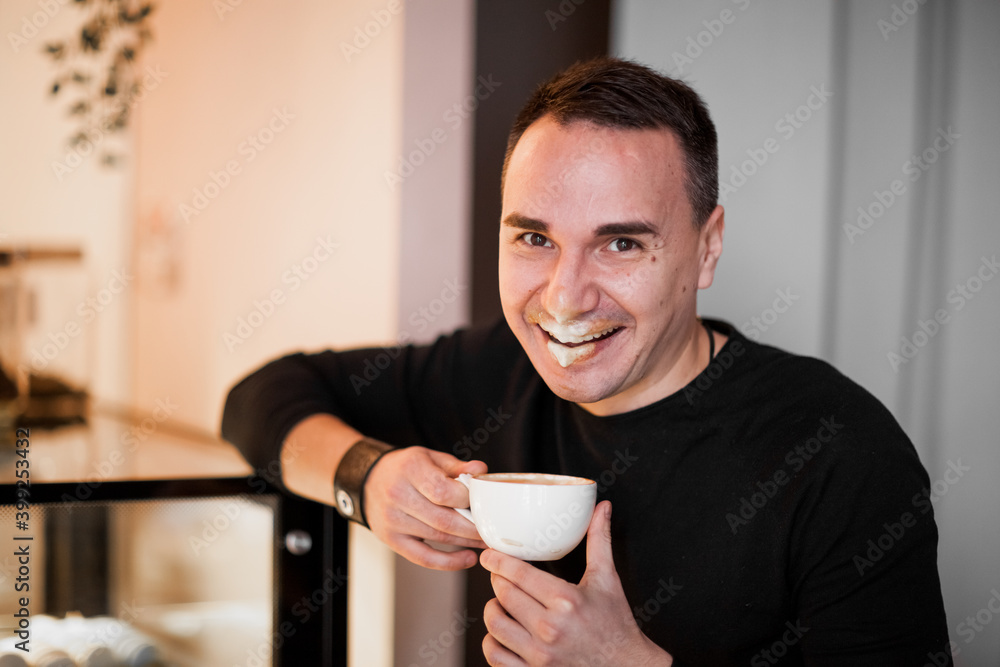 Portrait of a handsome young man. Shooting in the interior Portrait of a handsome young man. Shooting in the interior