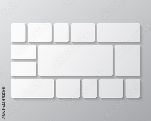 Vector template collage fourteen frames or photos