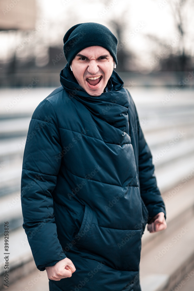 Portrait of a handsome young man. Shooting outdoors Portrait of a handsome young man. Shooting outdoors