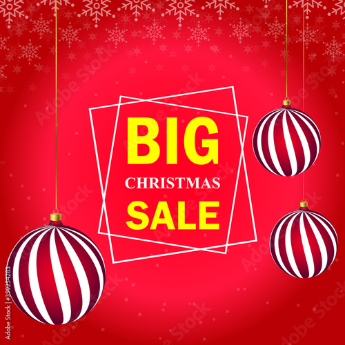 Christmas Sale banner.Big sale offer, banner template. Winter holidays discounts and sellout in stores and shops.