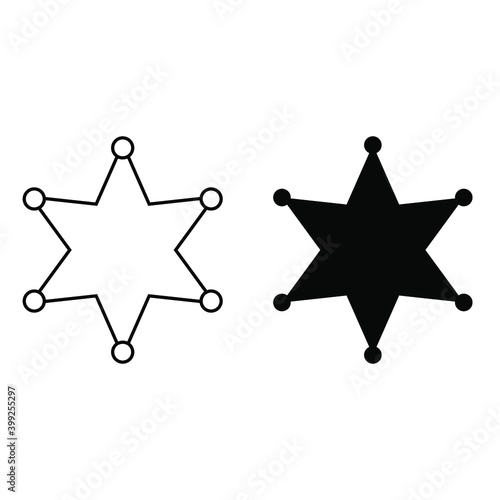 Sheriff icon vector set. Police illustration sign collection. law symbol.