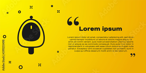 Black Toilet urinal or pissoir icon isolated on yellow background. Urinal in male toilet. Washroom, lavatory, WC. Vector.