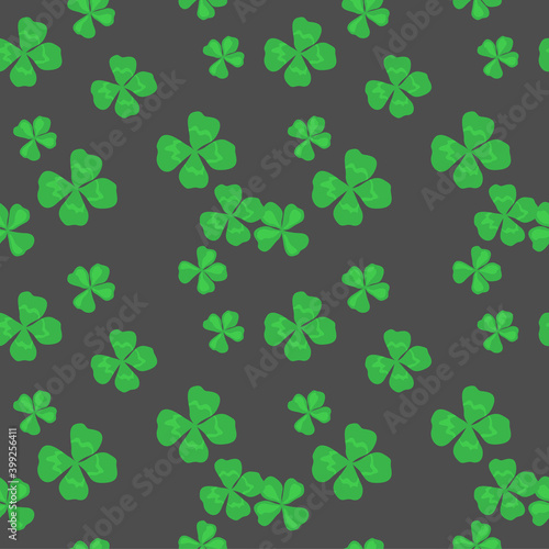 Vector seamless pattern of decorative four leaf clovers. Luck symbols background for prints and designs.