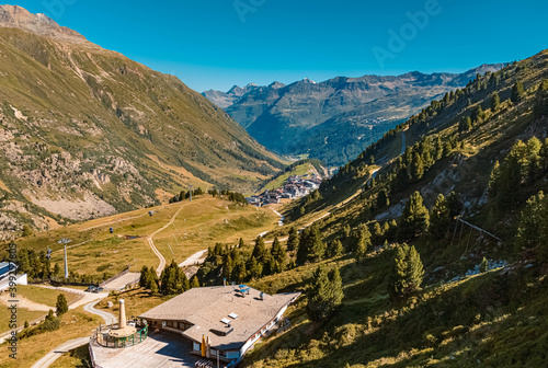 Beautiful alpine summer view at the famous Hohe Mut summit, Obergurgl, Oetztal, Tyrol, Austria