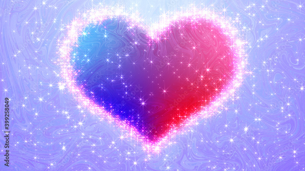 Sparkling Glitter Heart Particles 3D illustration