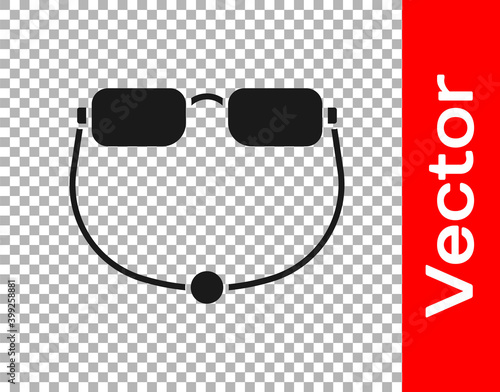 Black Eyeglasses icon isolated on transparent background. Vector.