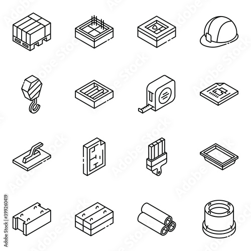 
Construction Equipment Glyph Isometric Icons
 photo