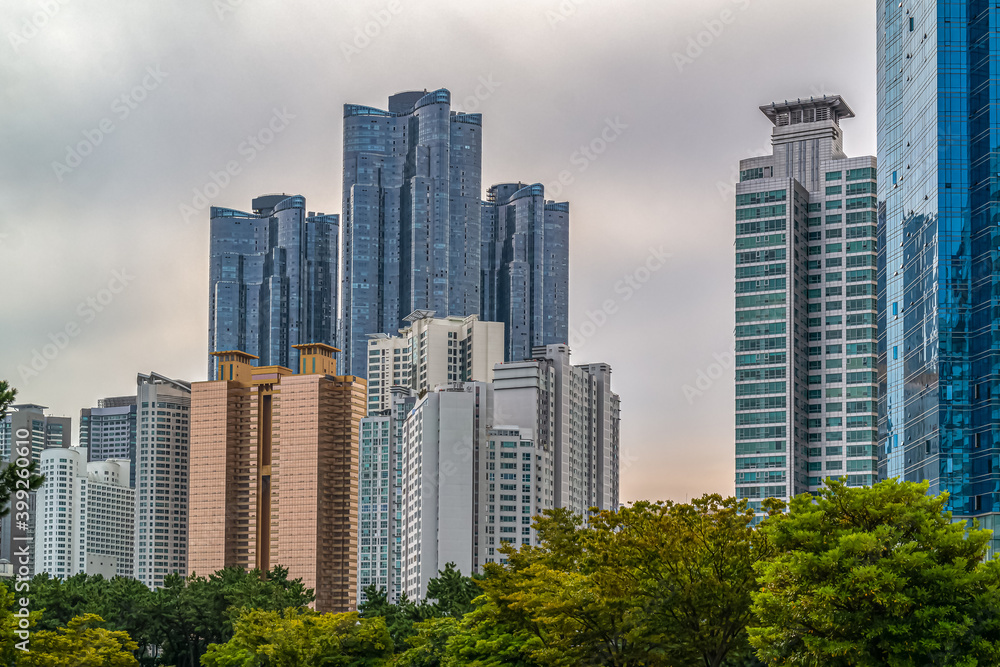Skyscraper and city view in Haeundae district, Busan, South Korea