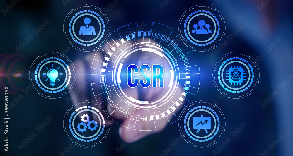 Internet, business, Technology and network concept.The concept of business, technology, the Internet and the network virtual screen of the future and sees the inscription: CSR Internet, business, Technology and network concept.The concept of business, technology, the Internet and the network virtual screen of the future and sees the inscription: CSR