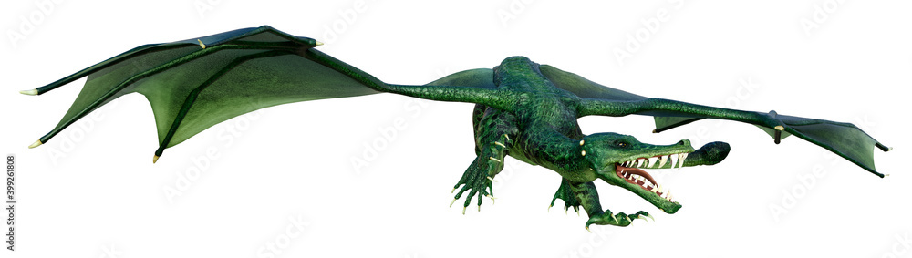 Fototapeta premium 3D Rendering Fairy Tale Dragon on White