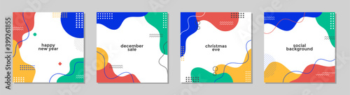 Trendy abstract square template with geometric concept. Able to use for social media posts, mobile apps, banners design, web or internet ads.