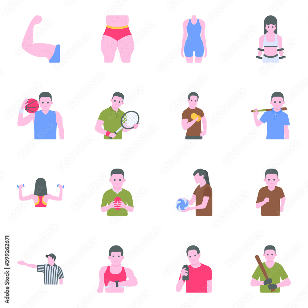Pack of Sports Equipment Flat Icons
Pack of Sports Equipment Flat Icons