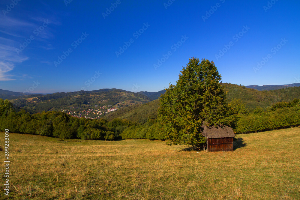 landscape with abandoned house landscape with abandoned house