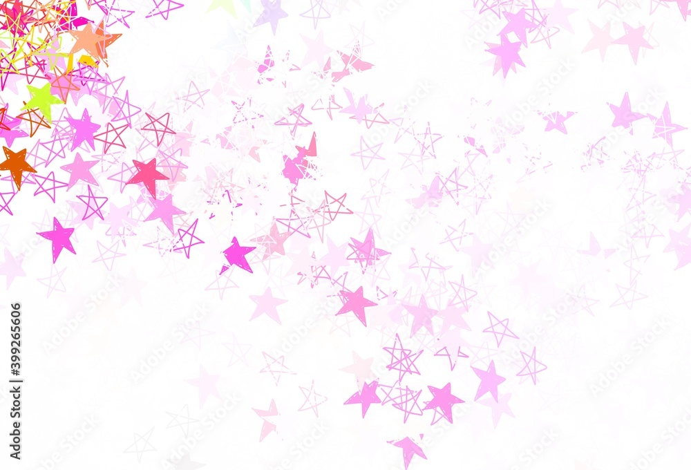 Light Pink, Green vector texture with beautiful stars.