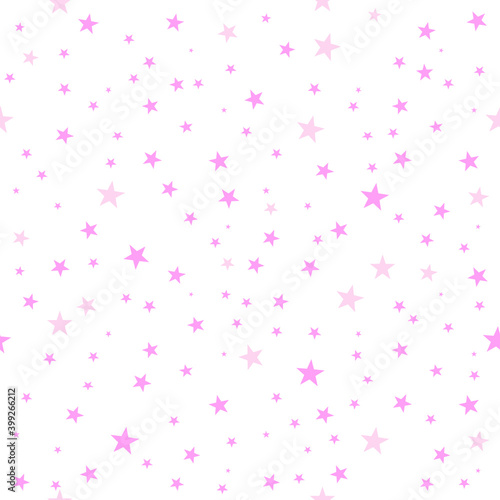 Pink and purple stars background, seamless pattern, vector design, starry background 