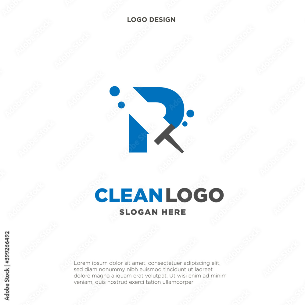 Letter P with windows cleaning logo Letter P with windows cleaning logo
