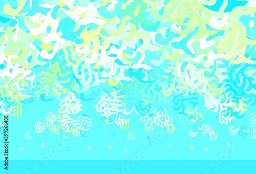 Light Blue  Green vector template with chaotic shapes.