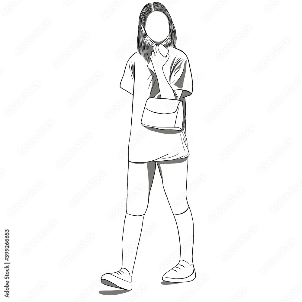 Beautiful young woman wearing surgical a mask on her chin,which is invalid and unable to prevent the spread of Coronaviruses epidemic,air pollution.Creative with illustration in flat design. Beautiful young woman wearing surgical a mask on her chin,which is invalid and unable to prevent the spread of Coronaviruses epidemic,air pollution.Creative with illustration in flat design.