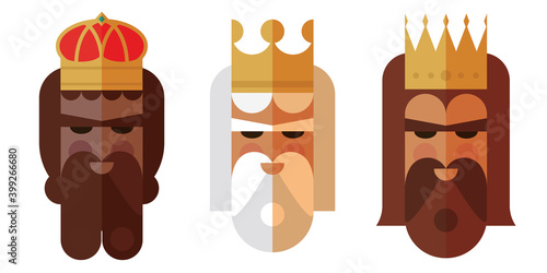 The three wisemen cartoons icon. Epiphany day holy night and christmas. Colorful design. Vector illustration
