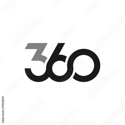 360 with infinity shape vector illustration template