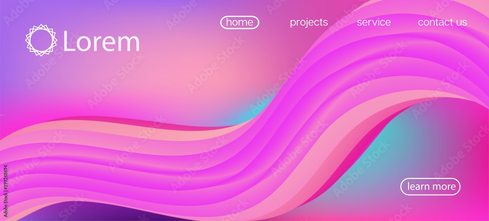 Dynamic Movement Trendy Wave. Landing Page, Pink, Purple Background. Modern Dynamic Movement Trendy Wave. Landing Page, Pink, Purple Background. Modern