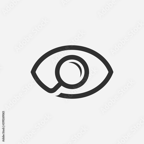 eye with magnifying glass vector illustration template
